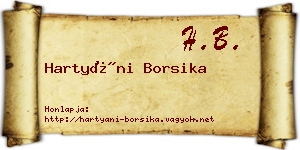 Hartyáni Borsika névjegykártya